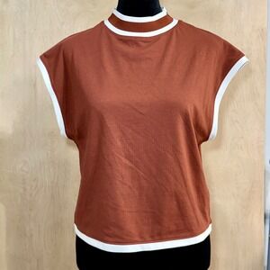 New CALIA by Carrie Underwood Women's Ribbed Crop Mock Neck Tank Medium